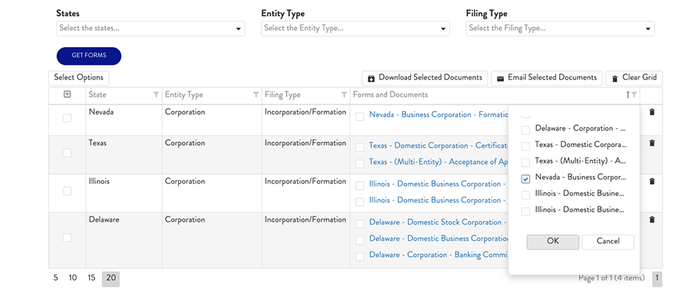 Sorting and Filtering in Corporate Forms Library